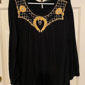 Free People Embroided Top